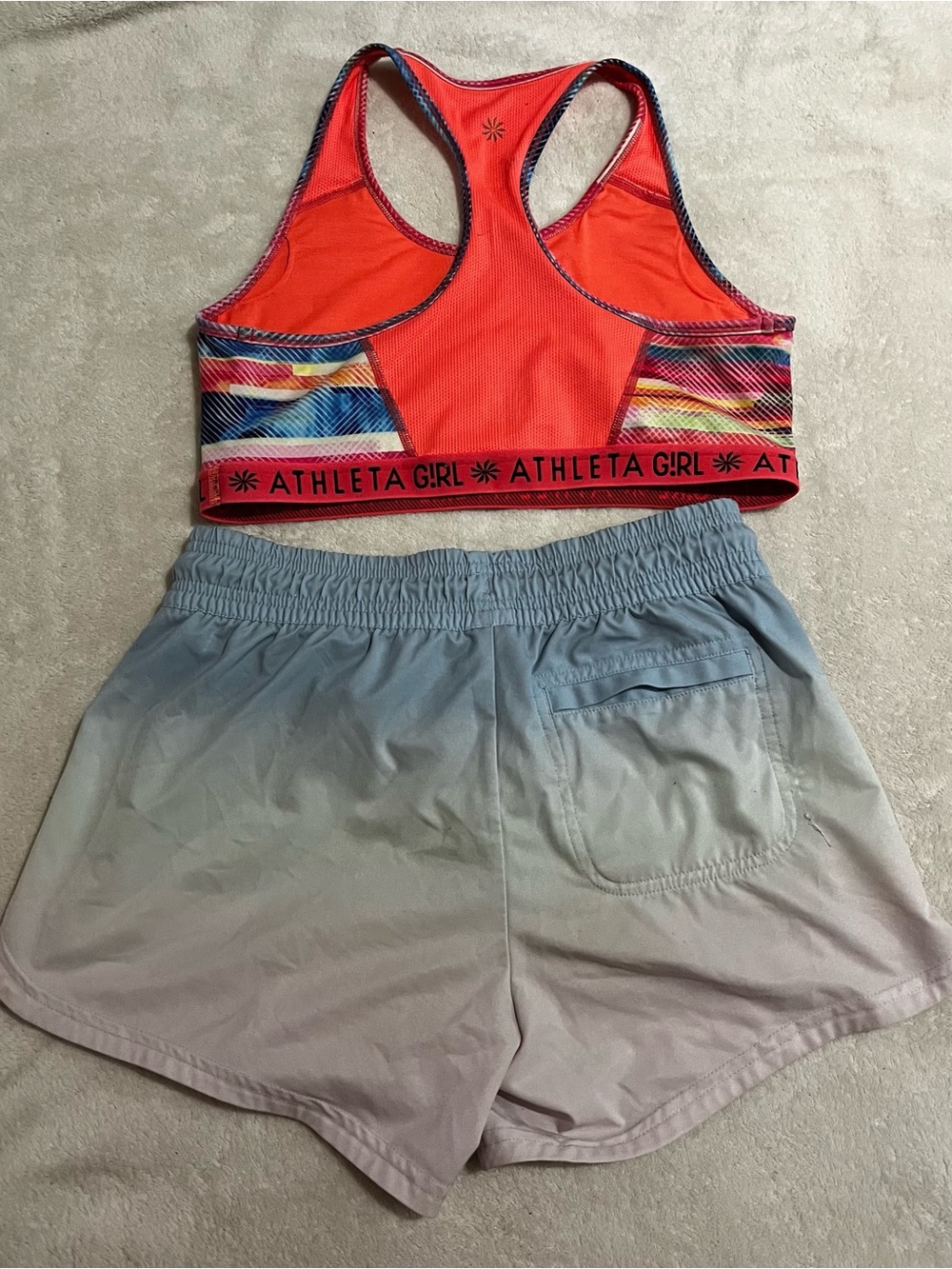 Athleta Girl Light Blue and Gray Active Shorts Set - Picture 2 of 5